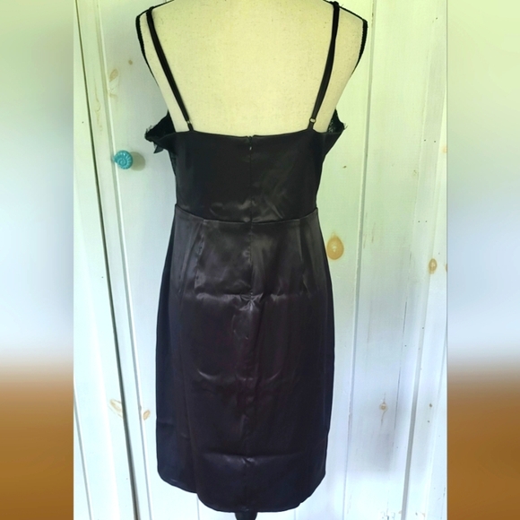 Spaghetti Strap Splicing Illusion Lace Satin Sexy Bodycon Dress - Picture 3 of 14